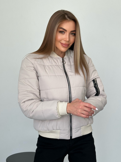 Бомбер ISSA Plus модель SA-482_бежевый Фото