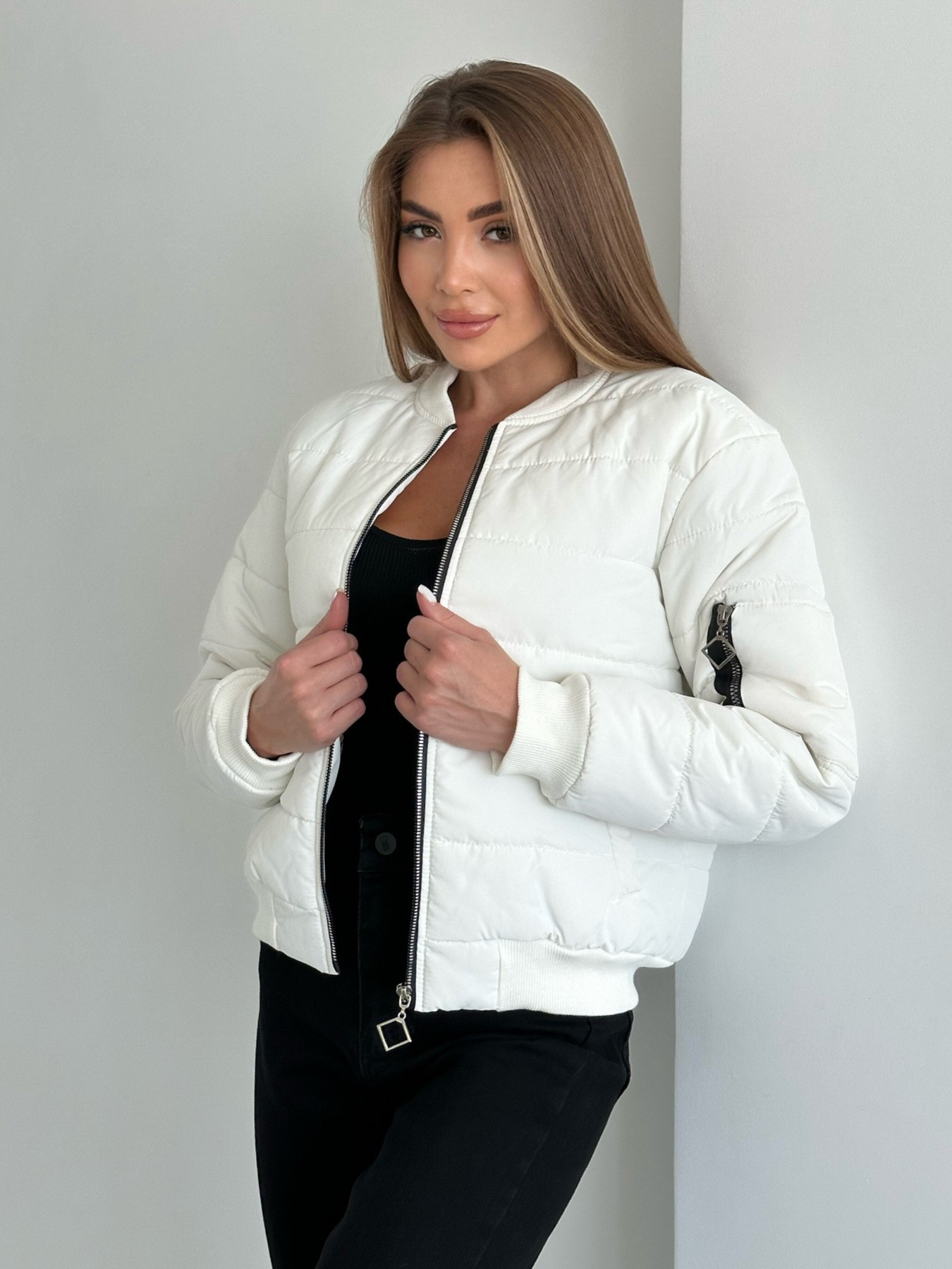 Бомбер ISSA Plus модель SA-482_white Фото