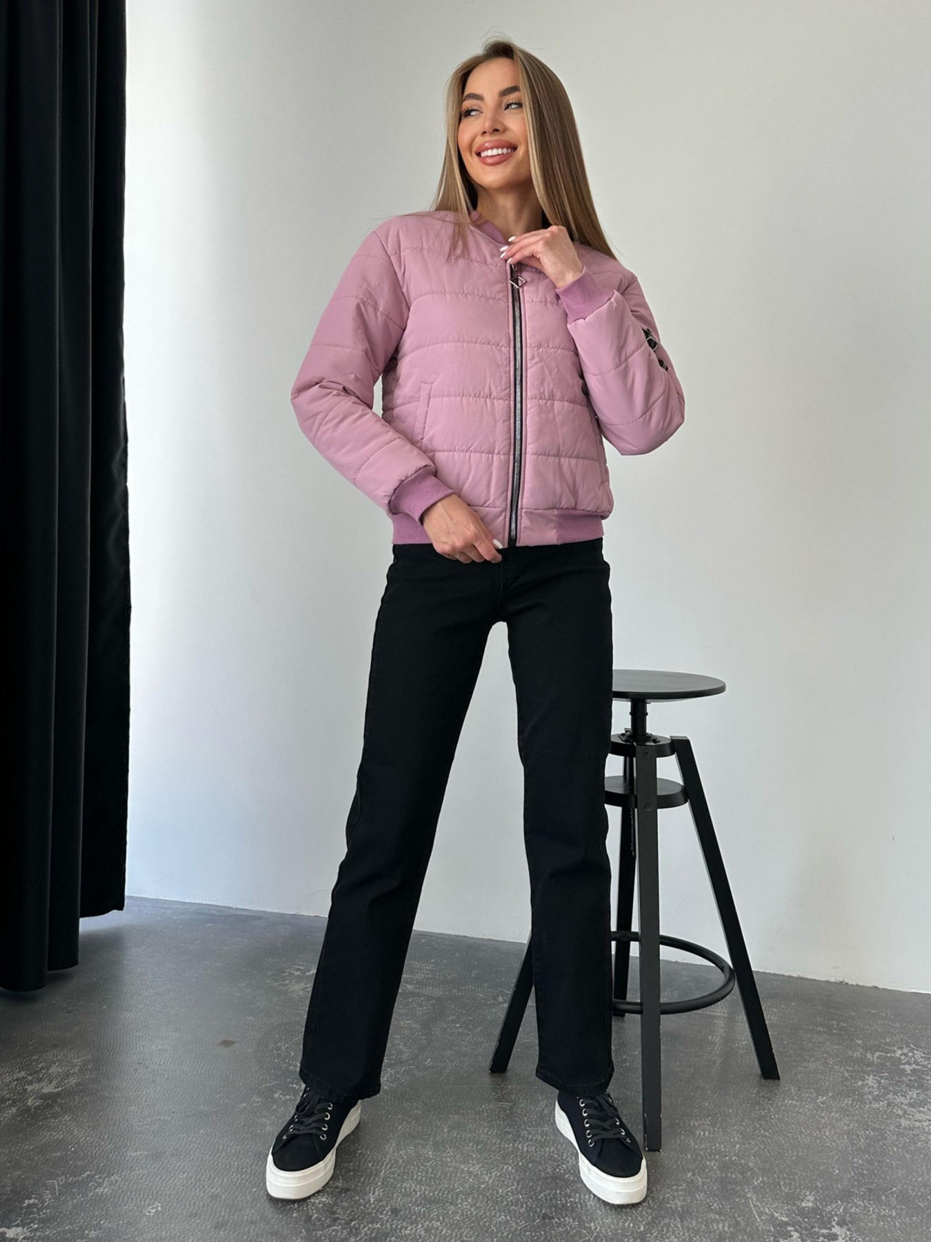 Бомбер ISSA Plus модель SA-482_розовый Фото