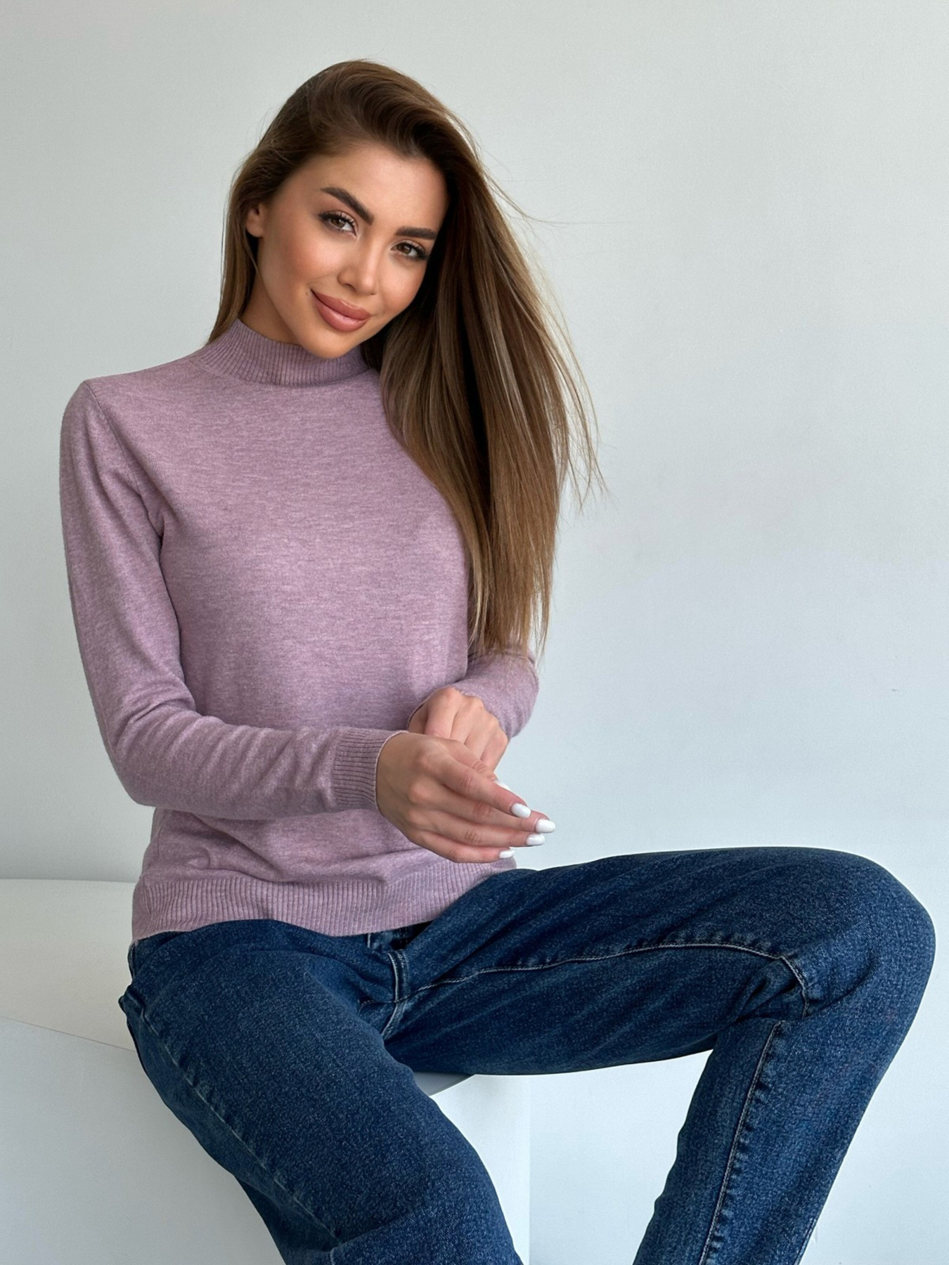 Водолазка ISSA Plus модель WN20-46_lightlilac Фото