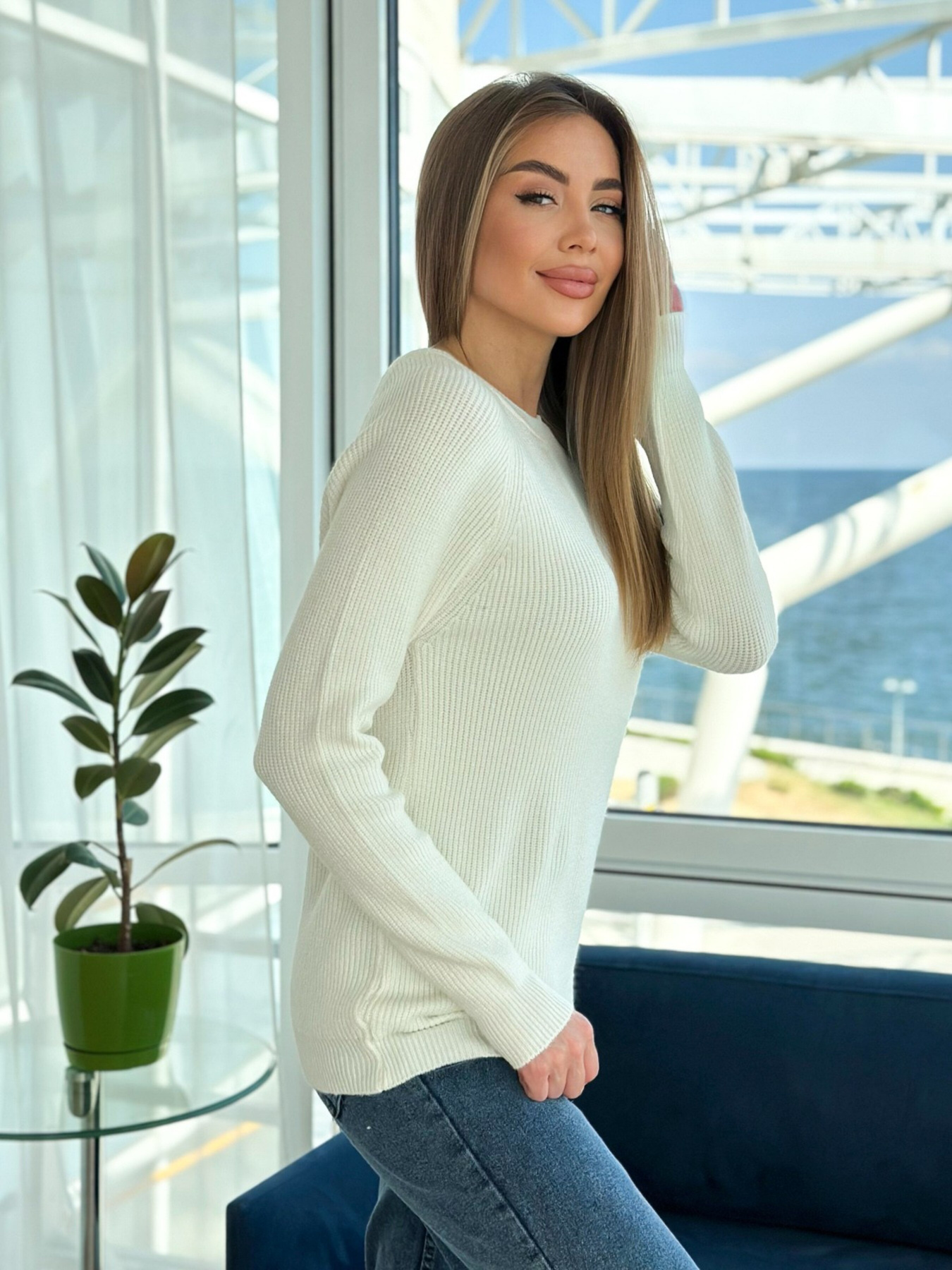 Джемпер ISSA Plus модель WN20-539_white Фото