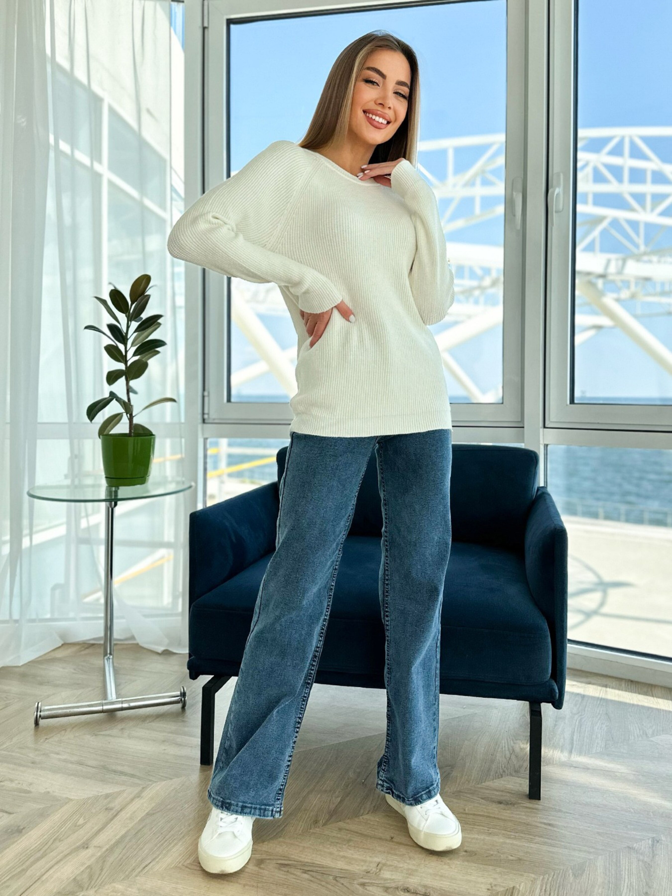 Джемпер ISSA Plus модель WN20-539_white Фото