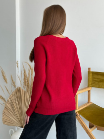 Джемпер ISSA Plus модель WN20-539_burgundy Джемпер ISSA Plus модель WN20-539_burgundy Фото