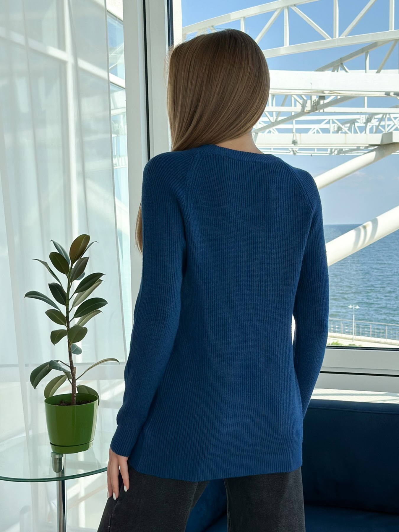 Джемпер ISSA Plus модель WN20-539_blue Фото