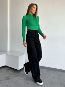 Широкие джинсы ISSA Plus модель WN20-540_black Широкие джинсы ISSA Plus модель WN20-540_black Фото