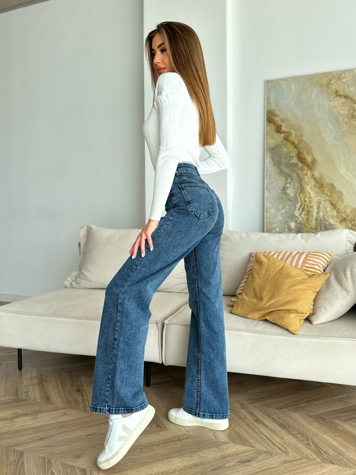 Прямые джинсы ISSA Plus модель WN20-544_blue Фото