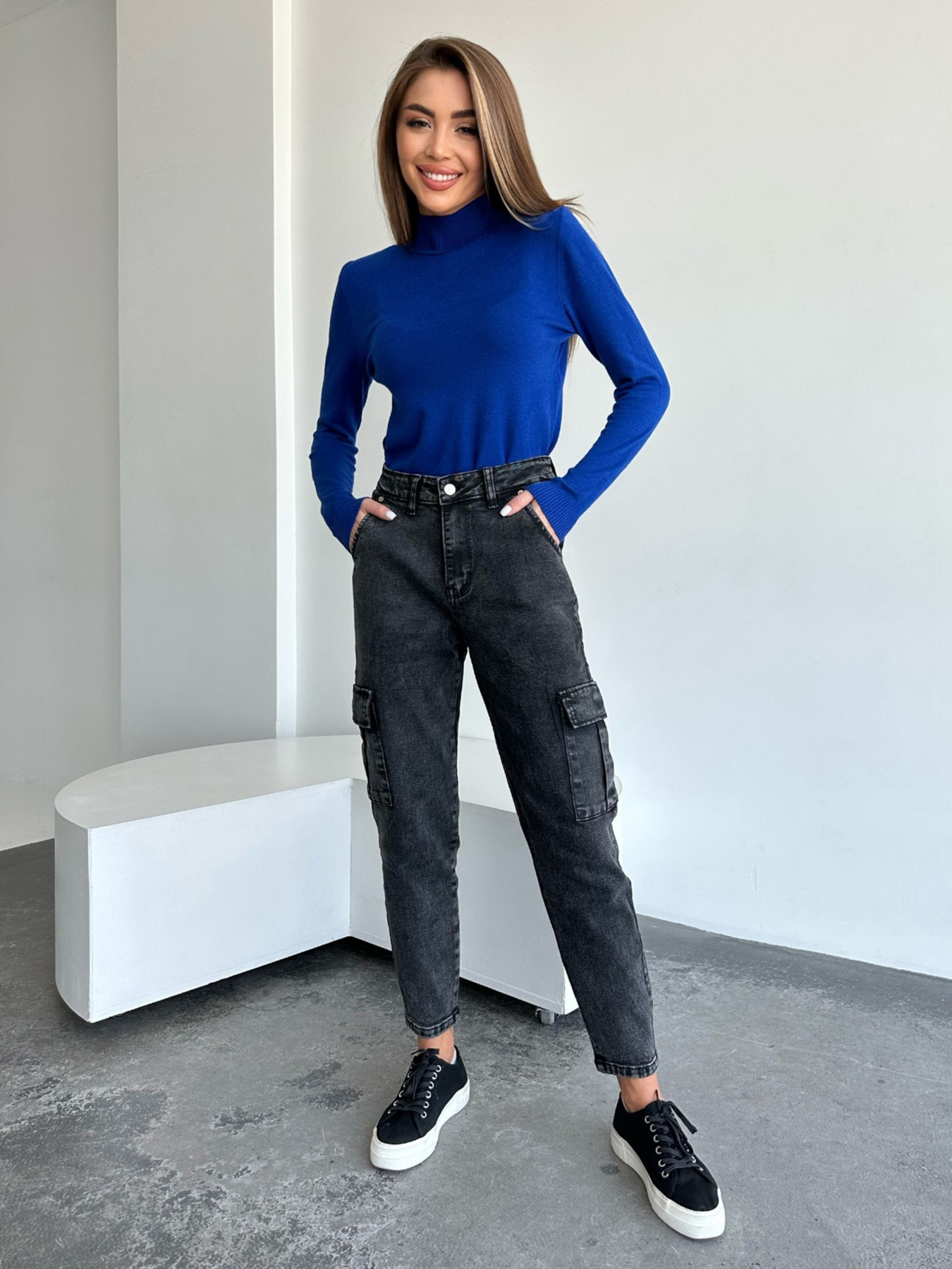 Джинси мом ISSA Plus модель WN20-548_gray Фото