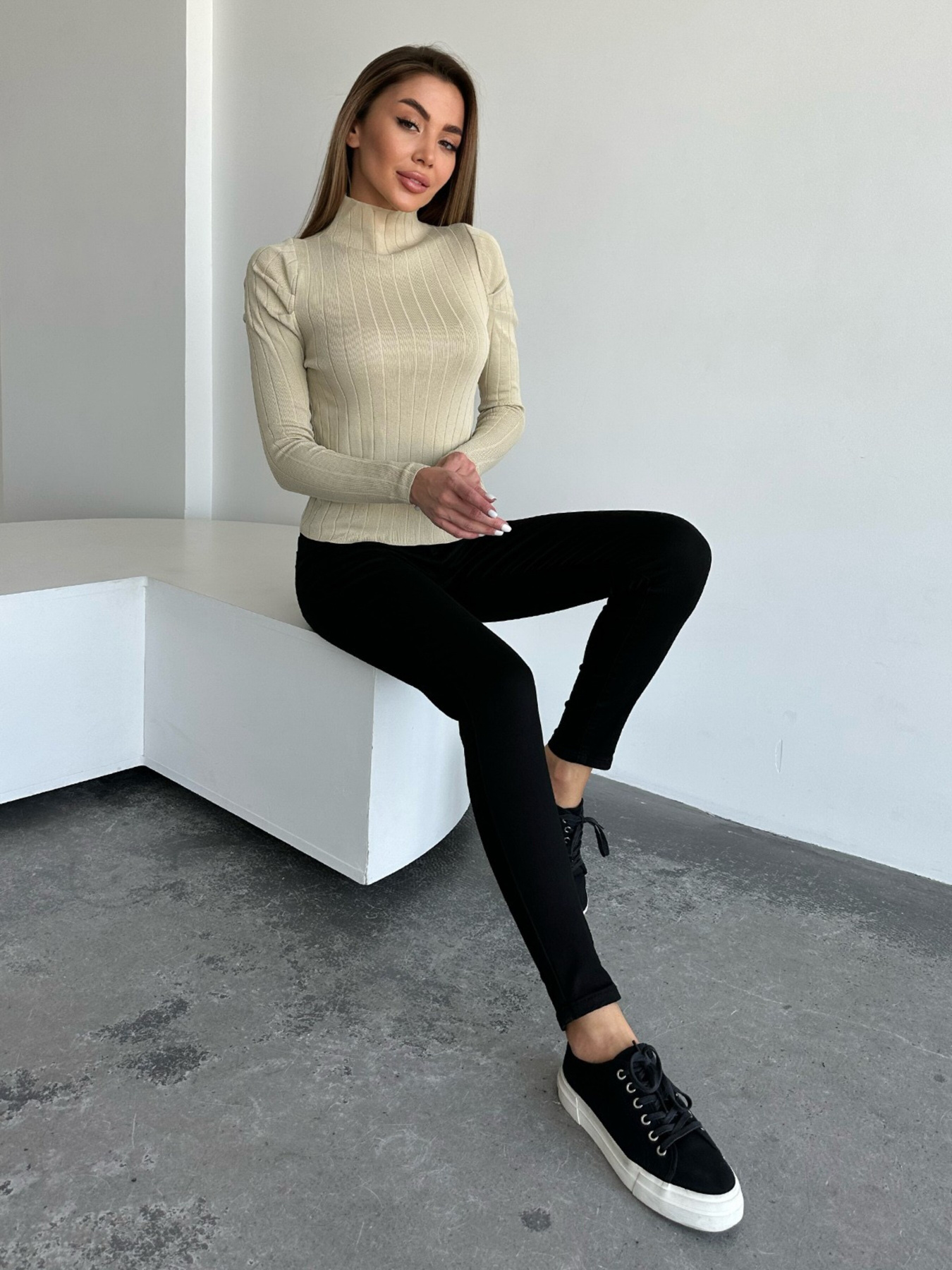 Водолазка ISSA Plus модель WN20-554_beige Фото