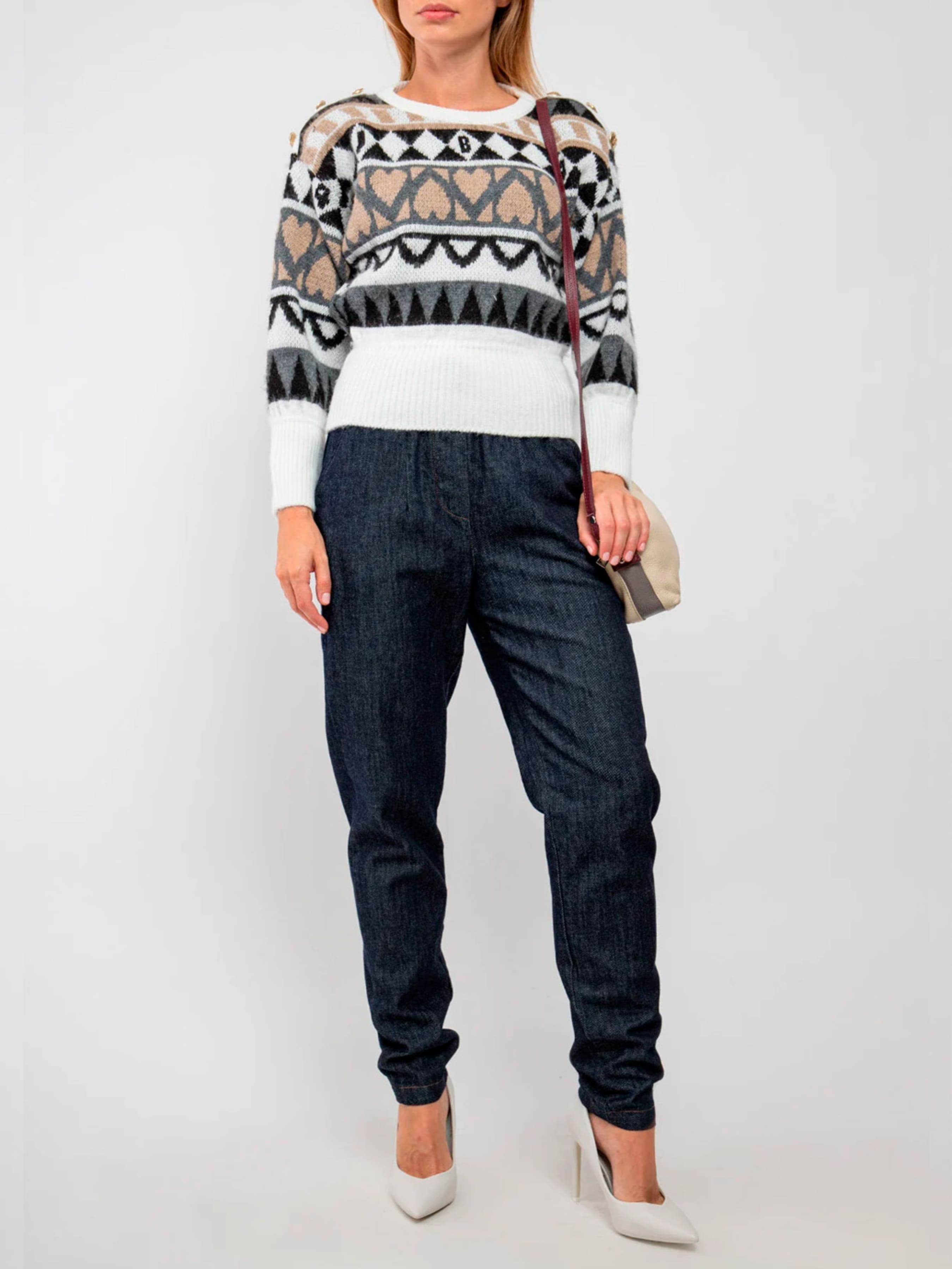 Жіночий Джемпер J.B4 (Just Before)  (6WB2799) колір білий, матеріал вовна/акрил