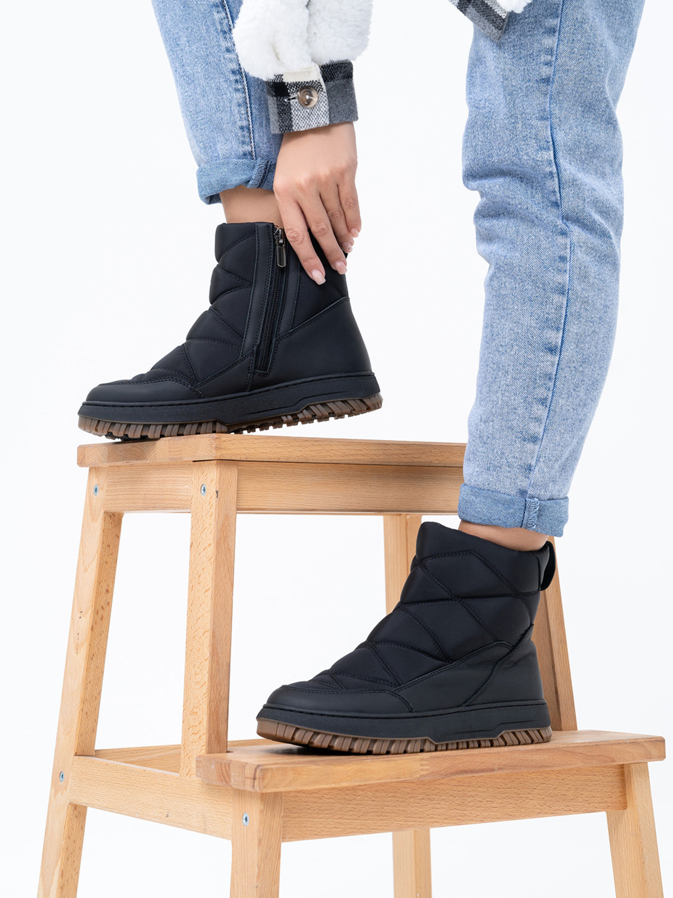 Сапоги дутики ISSA Plus модель OB2-351_black Фото