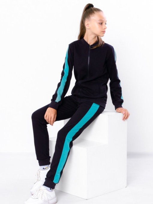 Спортивный костюм Носи своє модель 6152-057-1-chorn-sinj-bryuzovij-nefrit Фото