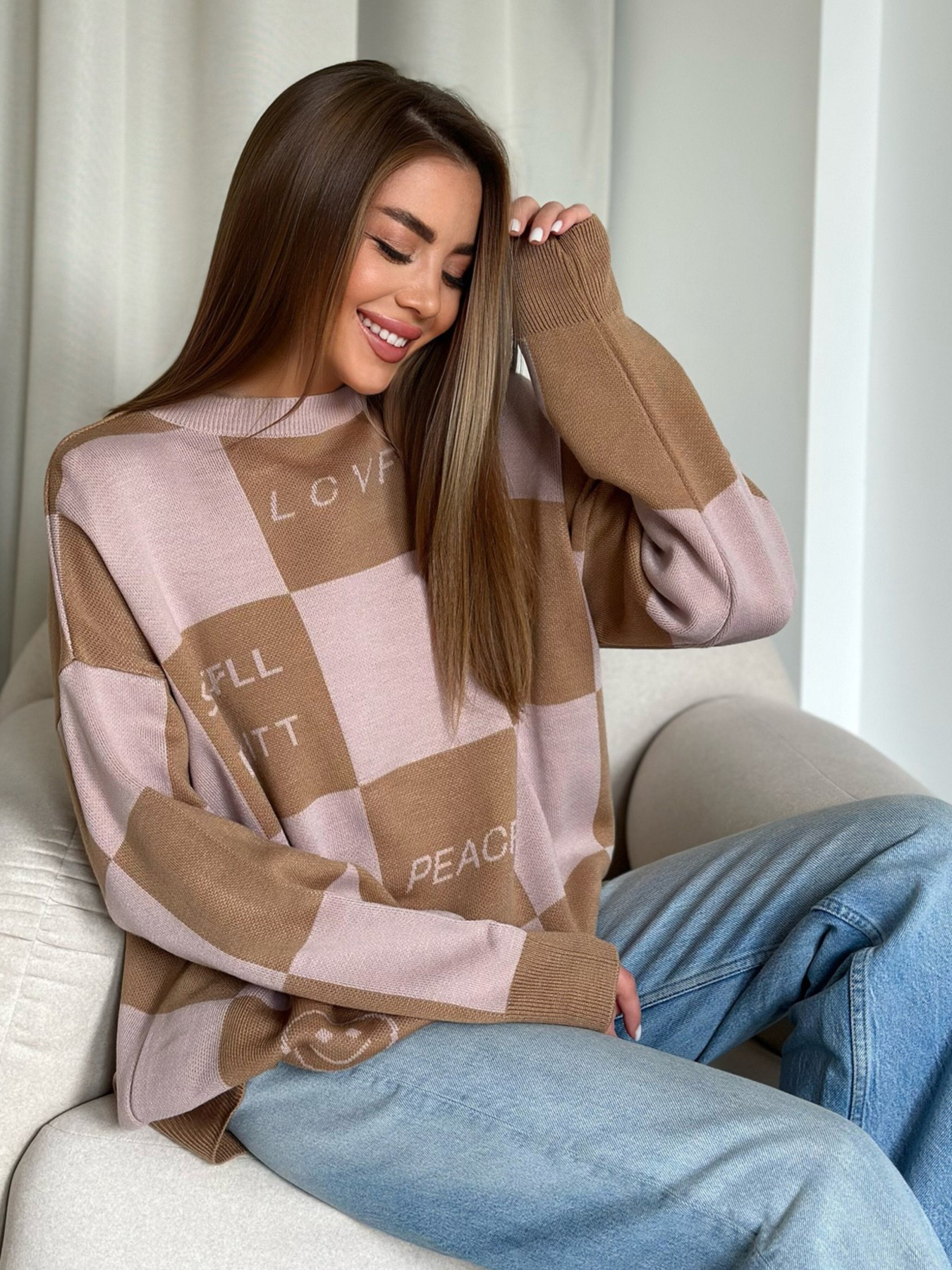 Свитер ISSA Plus модель WN20-556_beige Фото