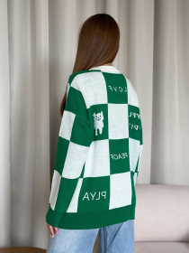 Свитер ISSA Plus модель WN20-556_whitegreen Фото