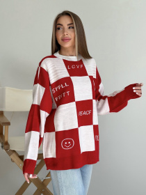 Свитер ISSA Plus модель WN20-556_whitered Фото