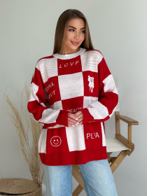 Свитер ISSA Plus модель WN20-556_whitered Фото