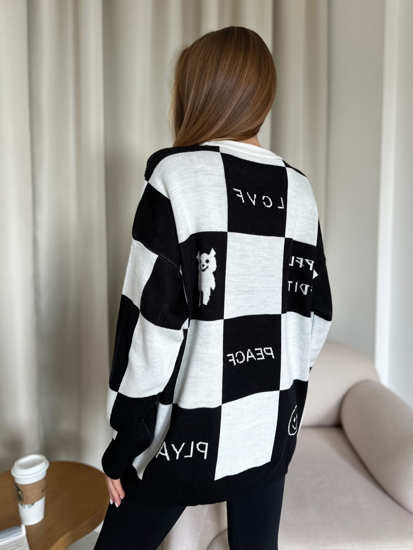 Свитер ISSA Plus модель WN20-556_whiteblack Фото