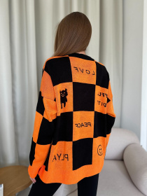 Свитер ISSA Plus модель WN20-556_blackorange Фото