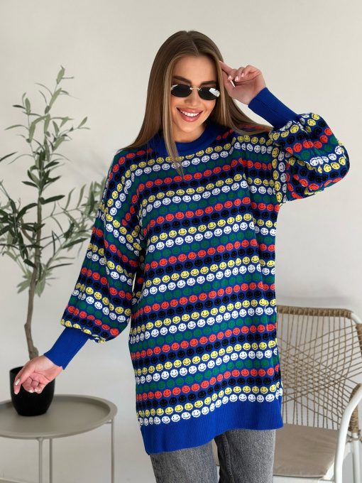 Джемпер ISSA Plus модель WN20-557_blue Фото