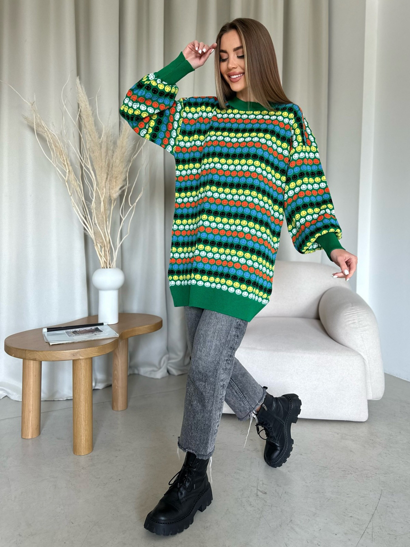 Джемпер ISSA Plus модель WN20-557_green Фото