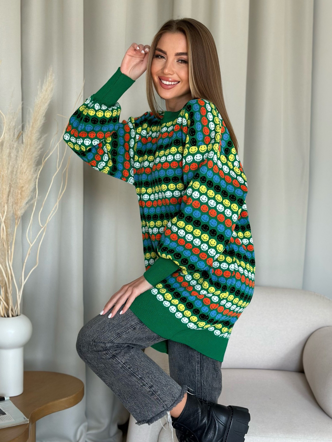 Джемпер ISSA Plus модель WN20-557_green Фото