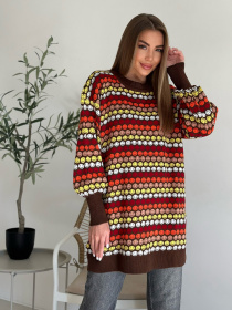 Джемпер ISSA Plus модель WN20-557_brown Фото