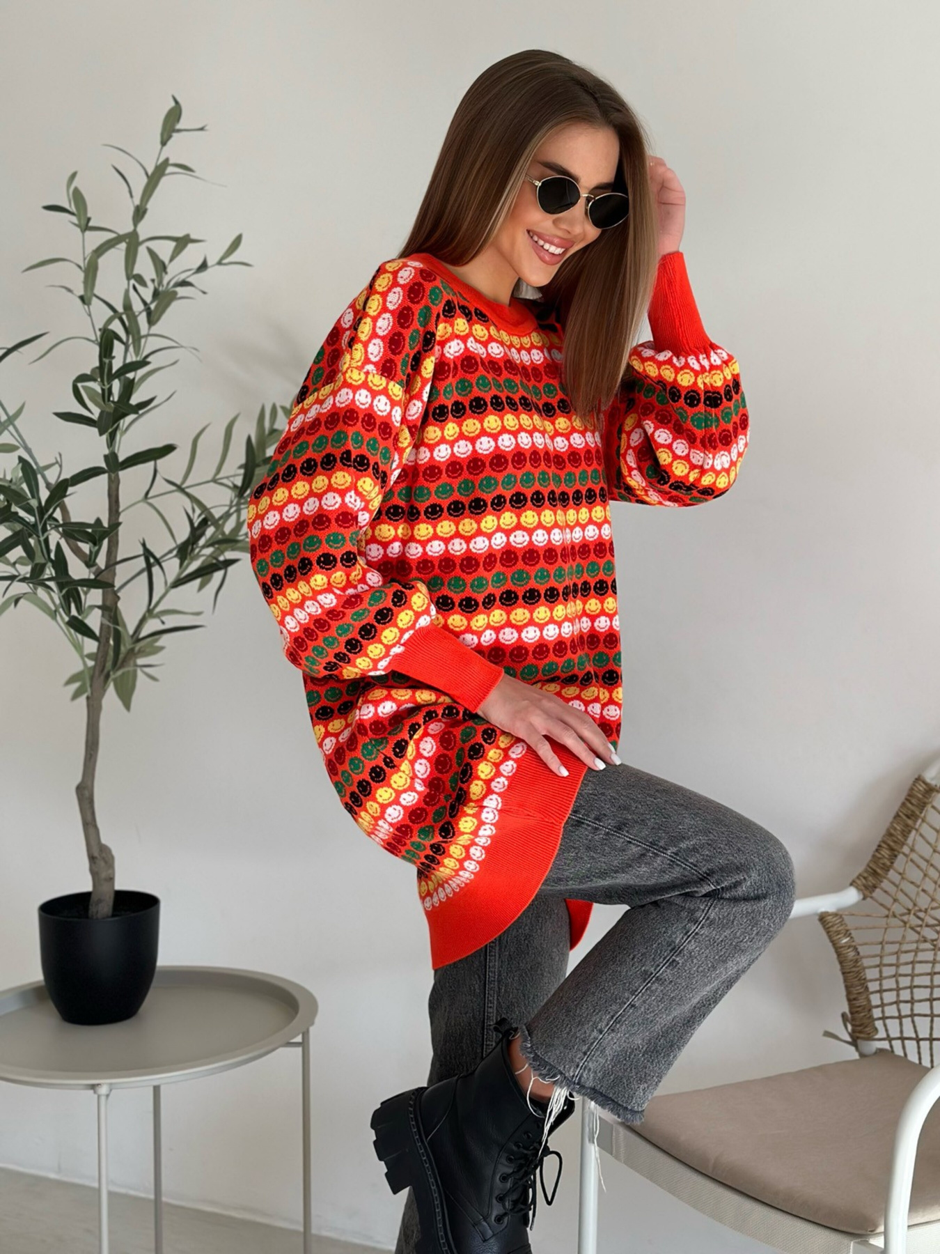 Джемпер ISSA Plus модель WN20-557_orange Фото