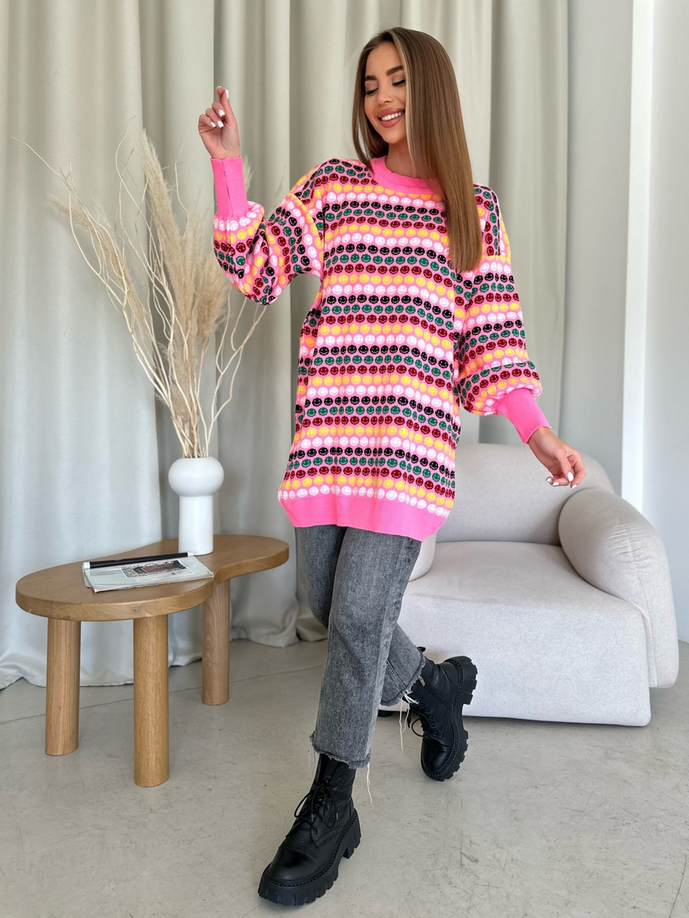 Джемпер ISSA Plus модель WN20-557_pink Фото