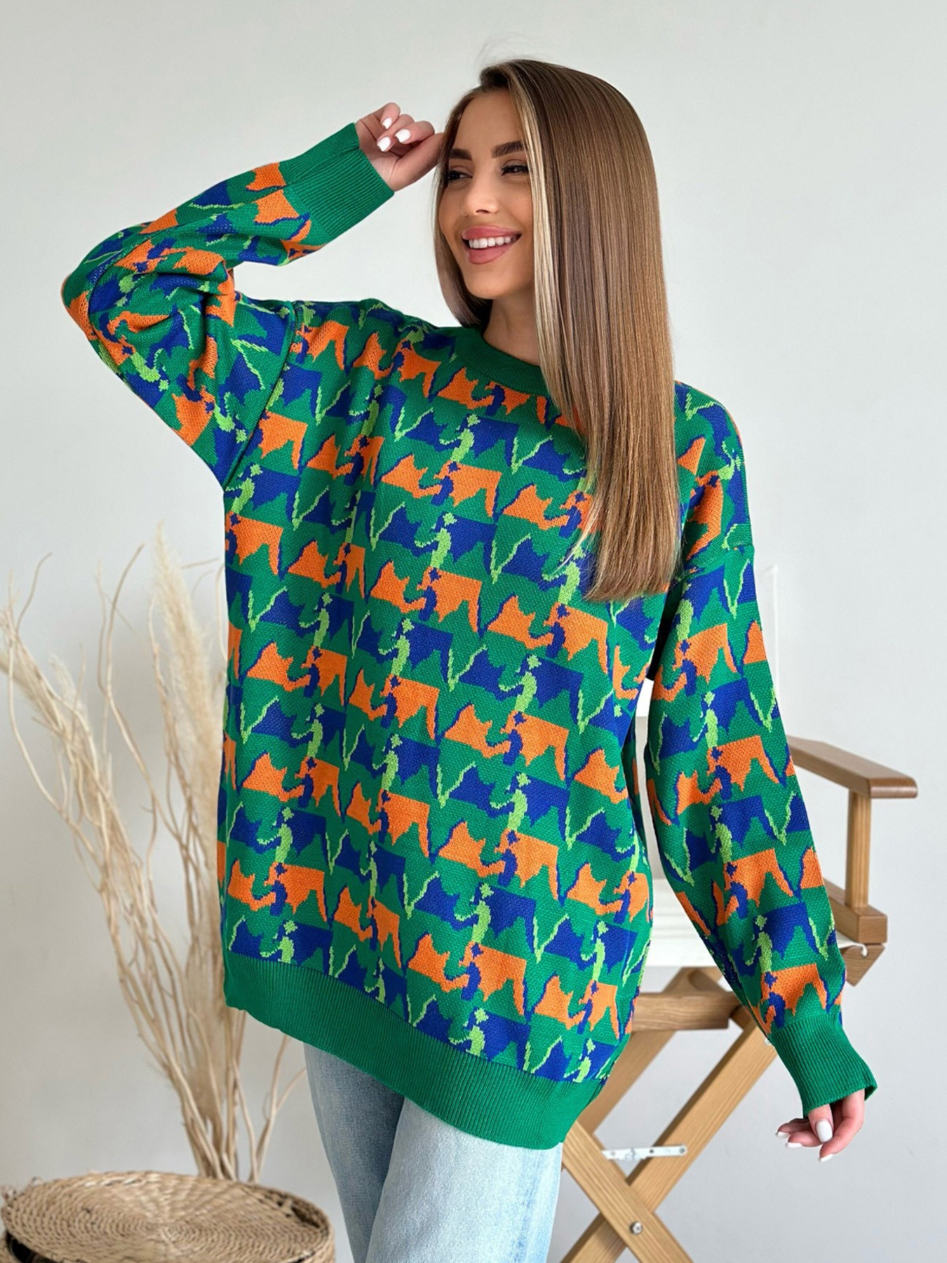 Джемпер ISSA Plus модель WN20-558_blue Фото