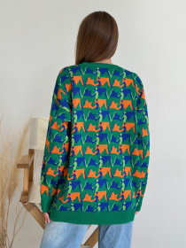 Джемпер ISSA Plus модель WN20-558_green Фото