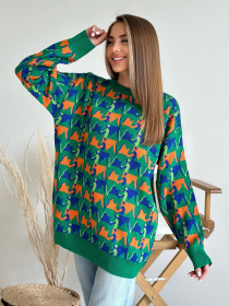 Джемпер ISSA Plus модель WN20-558_green Фото