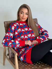 Джемпер ISSA Plus модель WN20-558_red Джемпер ISSA Plus модель WN20-558_red Фото