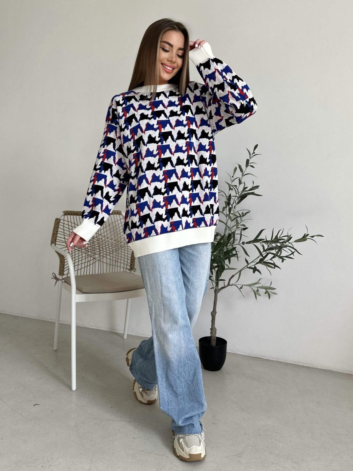 Джемпер ISSA Plus модель WN20-558_multicolor Фото