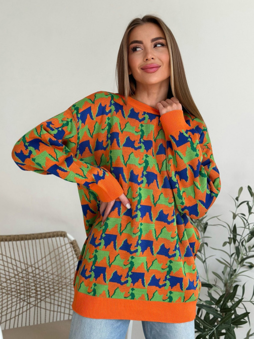 Джемпер ISSA Plus модель WN20-558_orange Фото