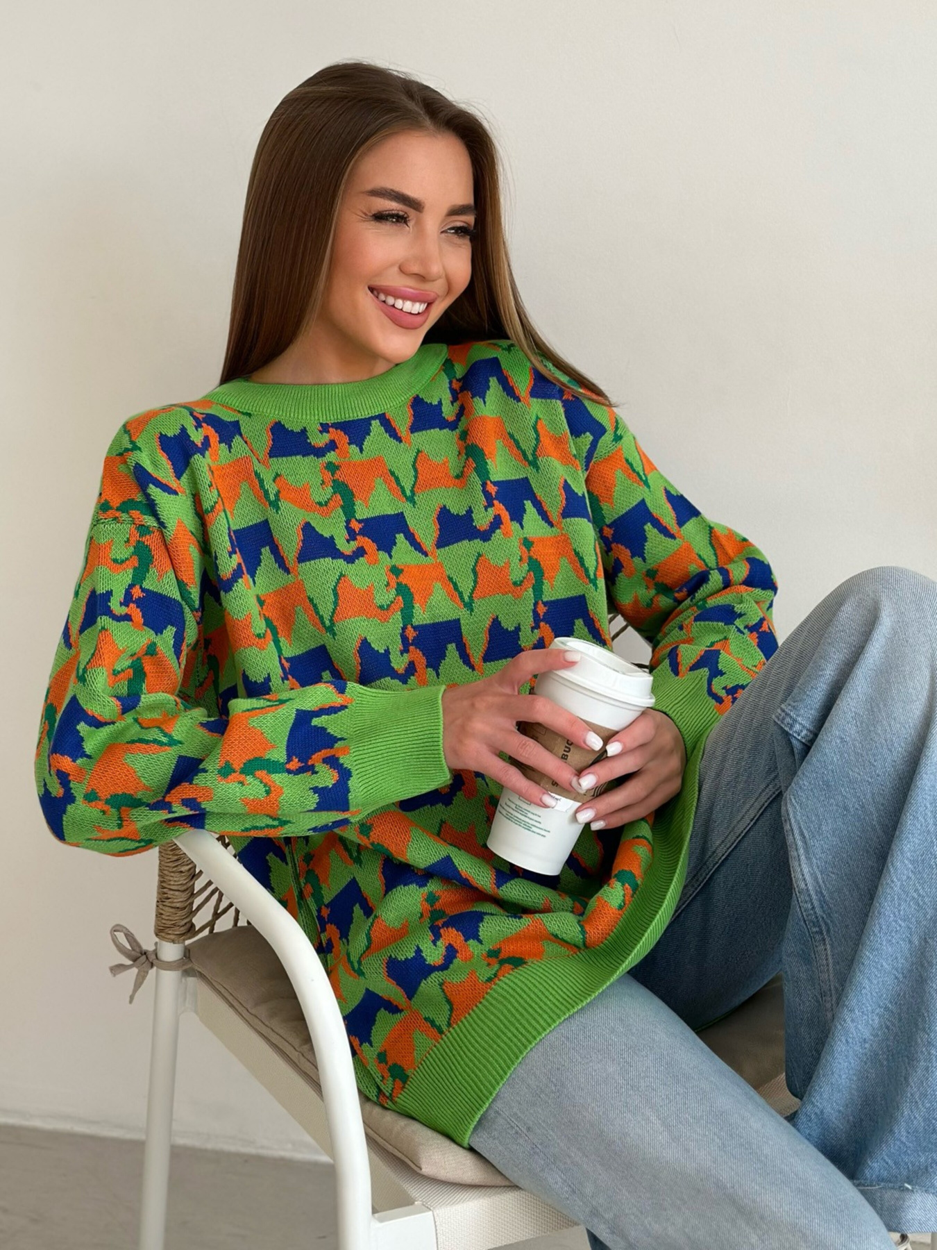 Джемпер ISSA Plus модель WN20-558_lightgreen Фото