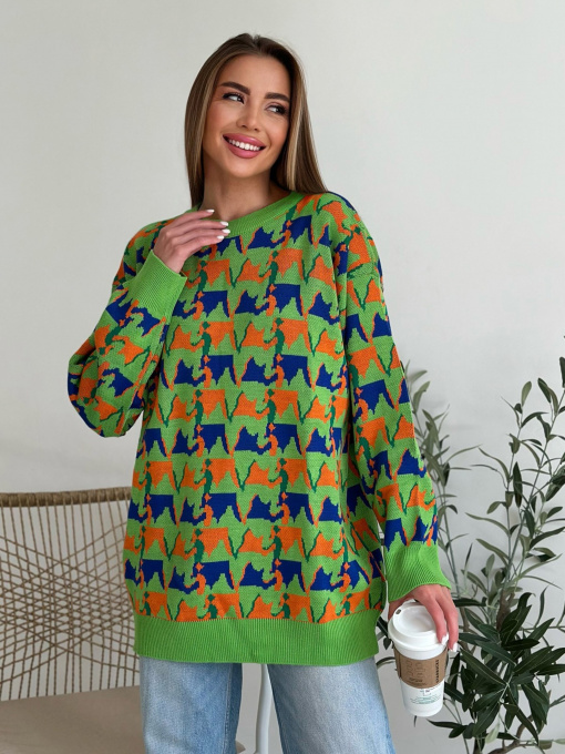 Джемпер ISSA Plus модель WN20-558_lightgreen Фото