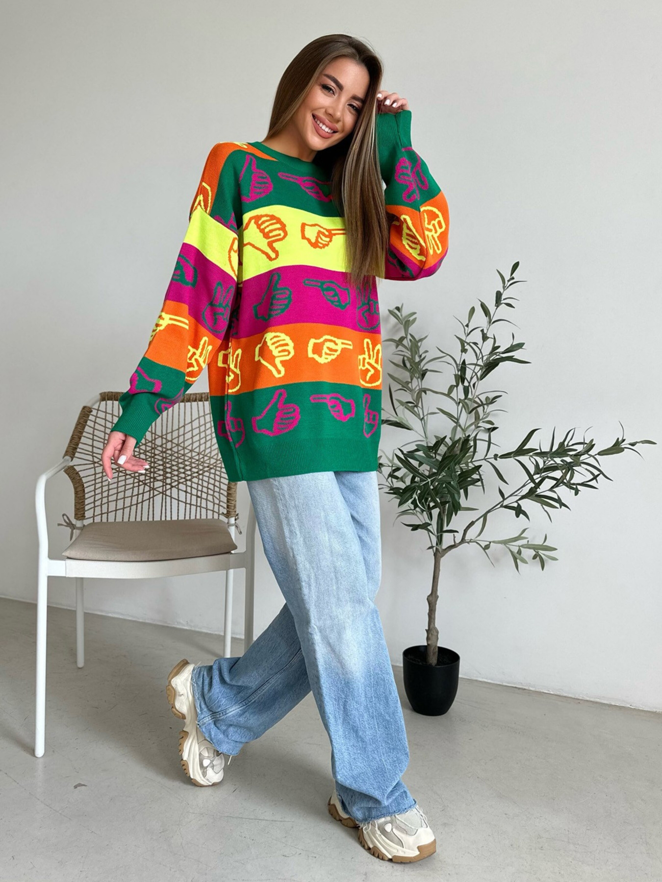 Джемпер ISSA Plus модель WN20-559_green Фото