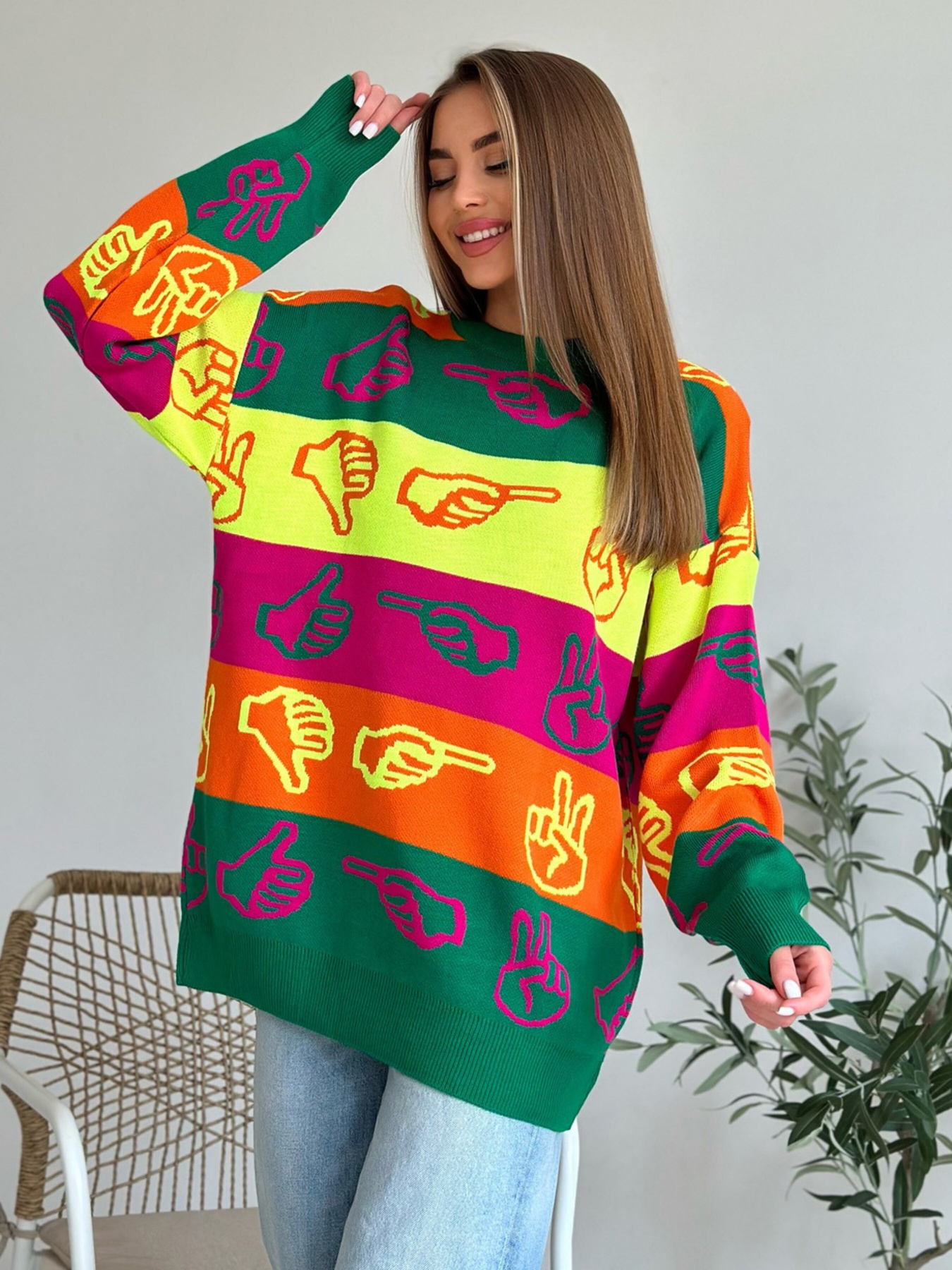 Джемпер ISSA Plus модель WN20-559_green Фото