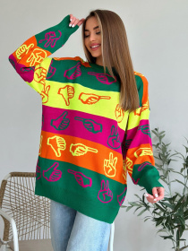 Джемпер ISSA Plus модель WN20-559_green Фото