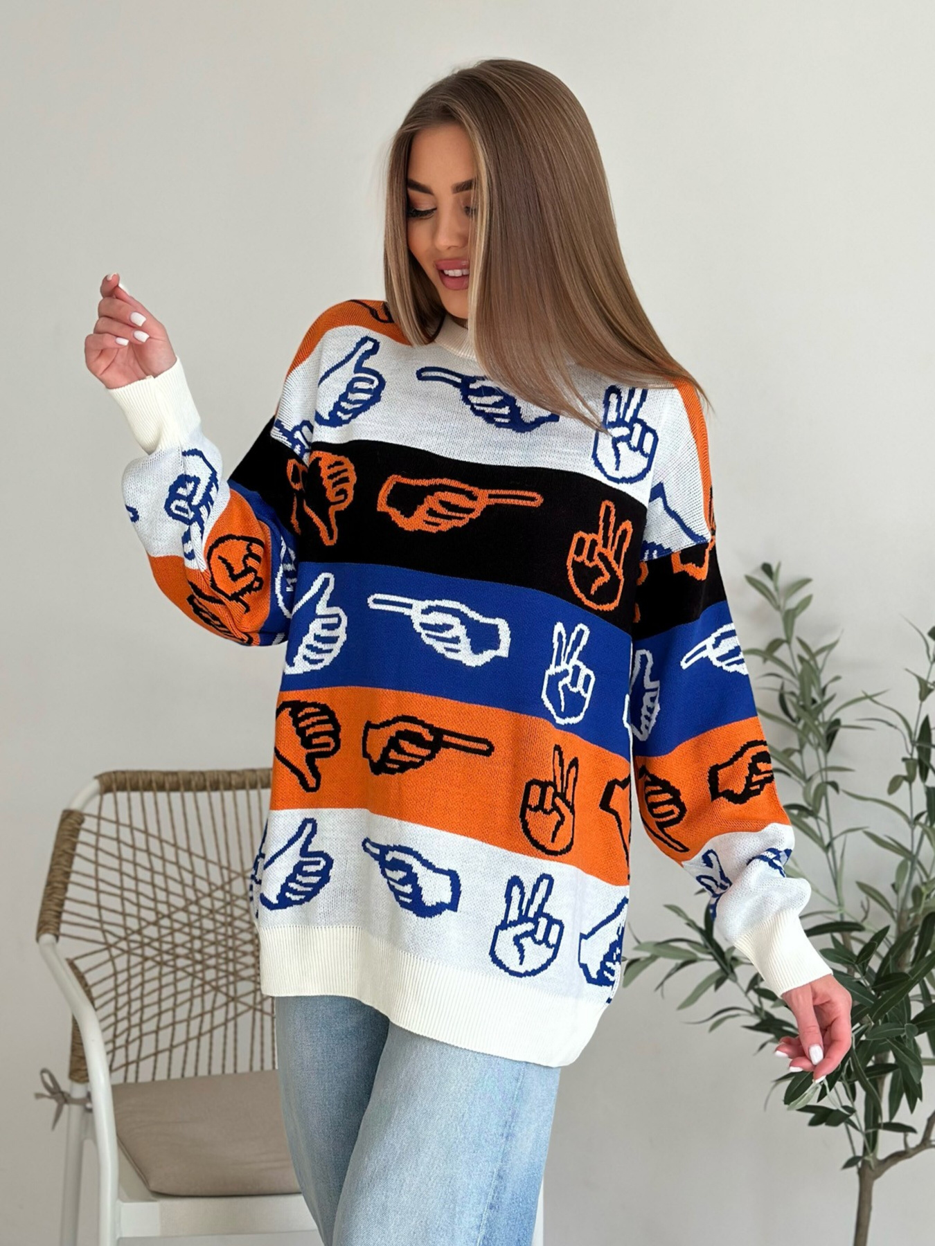 Джемпер ISSA Plus модель WN20-559_multicolor Фото