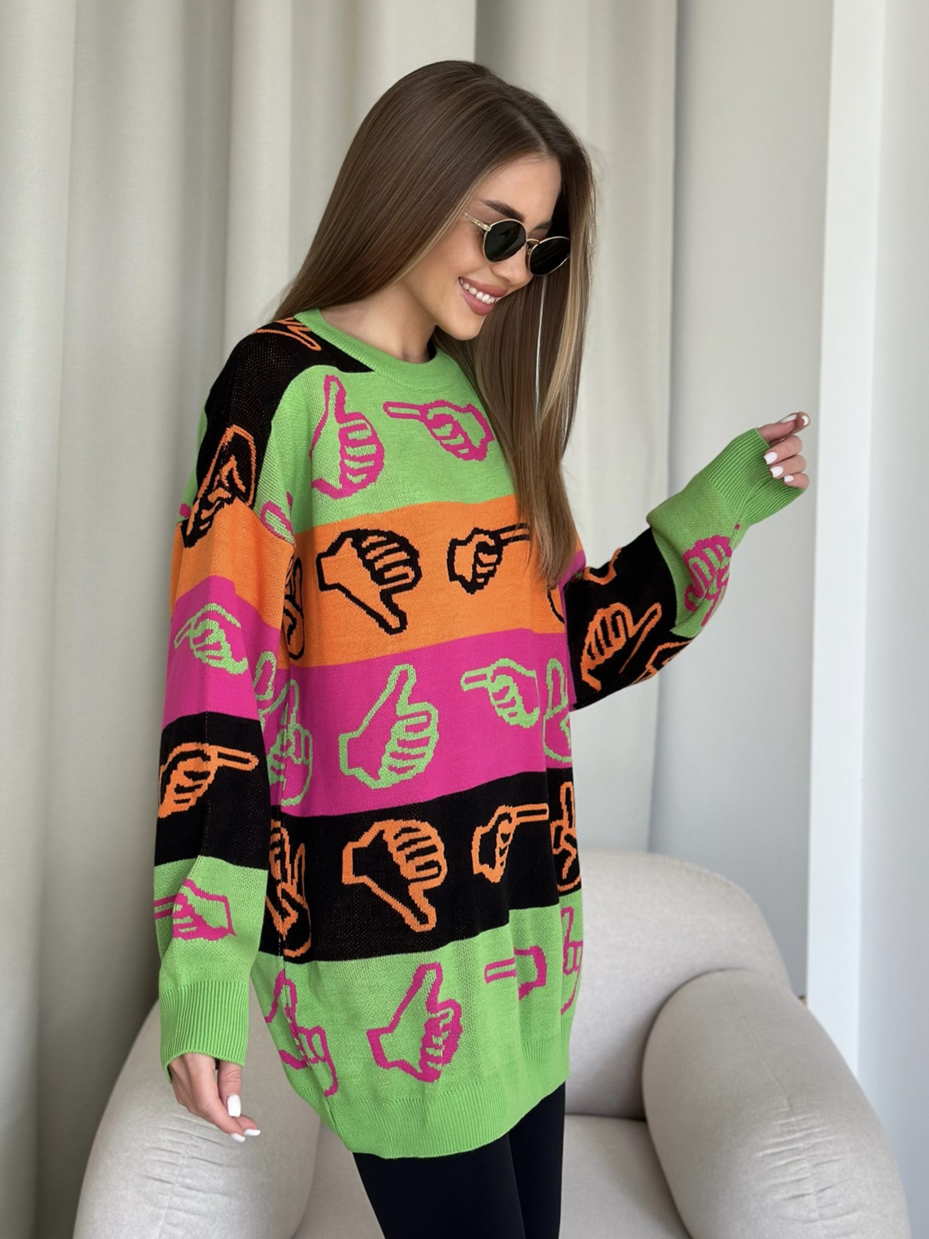 Джемпер ISSA Plus модель WN20-559_lightgreen Фото