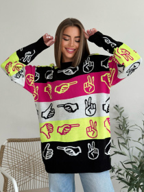 Джемпер ISSA Plus модель WN20-559_black Фото