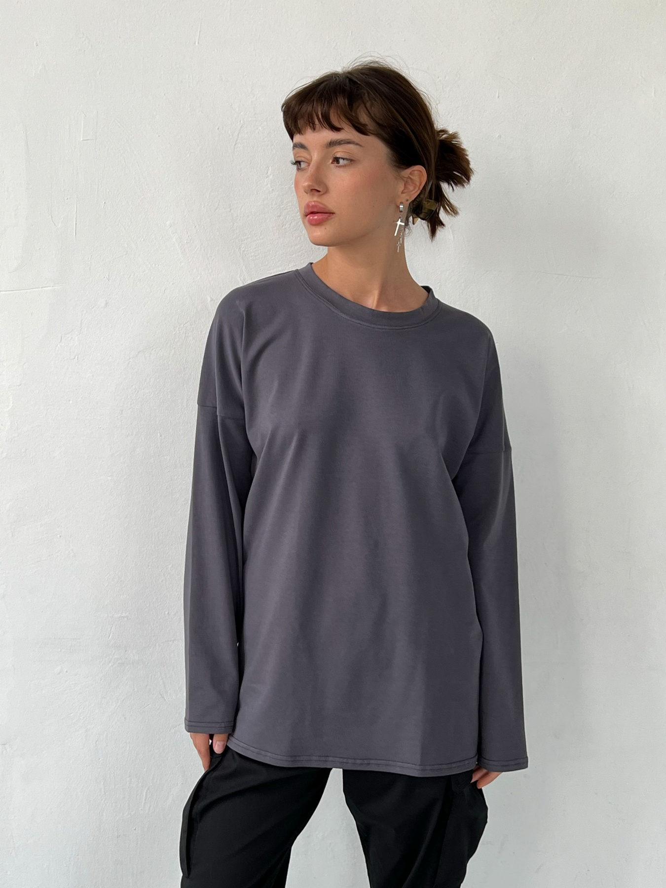 Лонгслів IJ модель ij-longsleave-grafit Фото