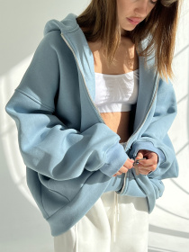Кофта IJ модель ij-hoodie-zip-blue Фото