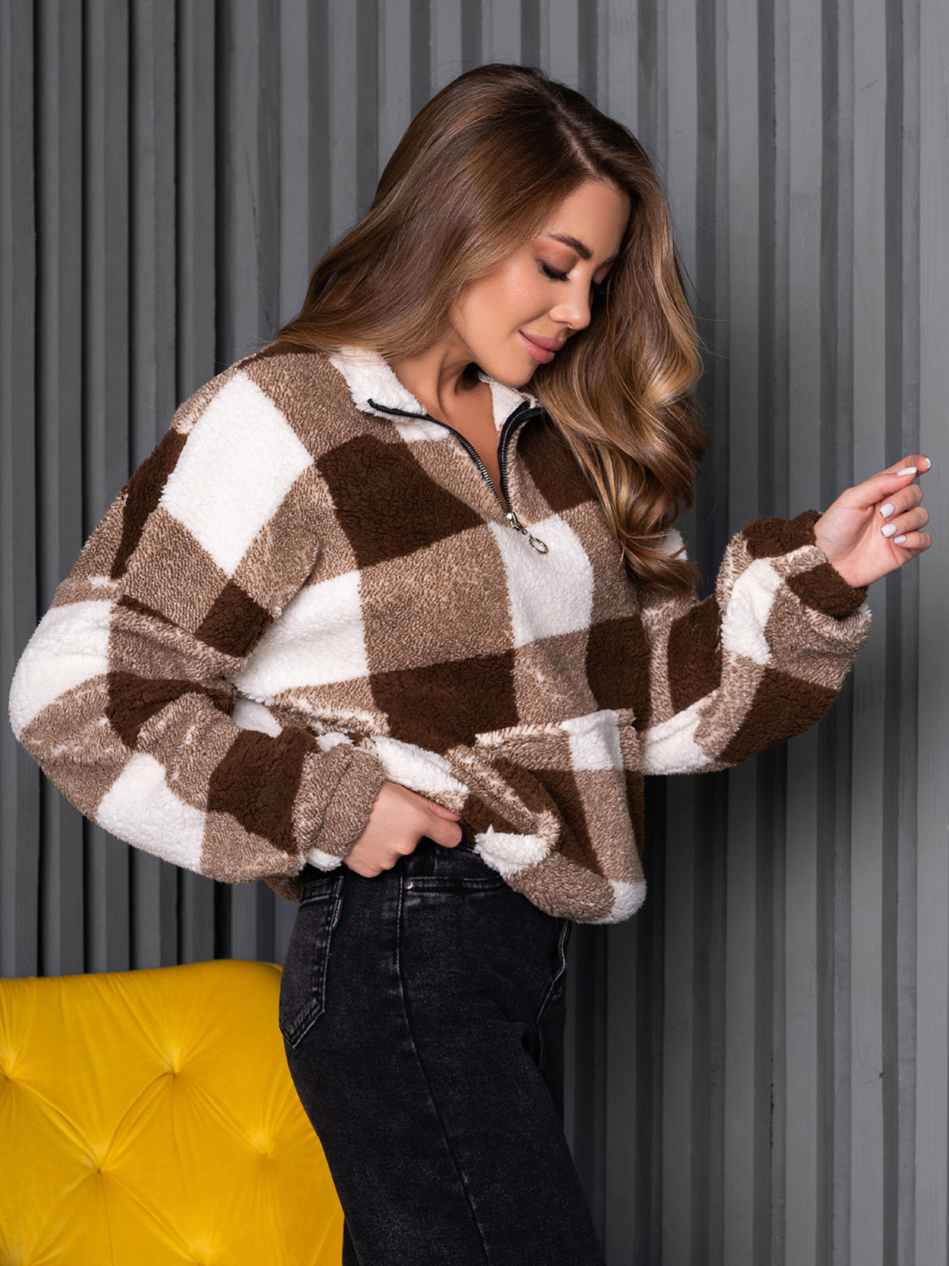 Кофта ISSA Plus модель SA-488_бежевый Фото