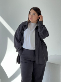 Сорочка IJ модель ij-sorochka-zamsh-grafit Фото