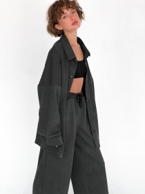 Сорочка IJ модель ij-sorochka-zamsh-grafit Фото