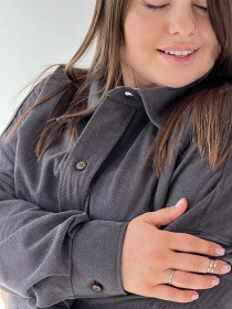 Сорочка IJ модель ij-sorochka-zamsh-grafit Фото