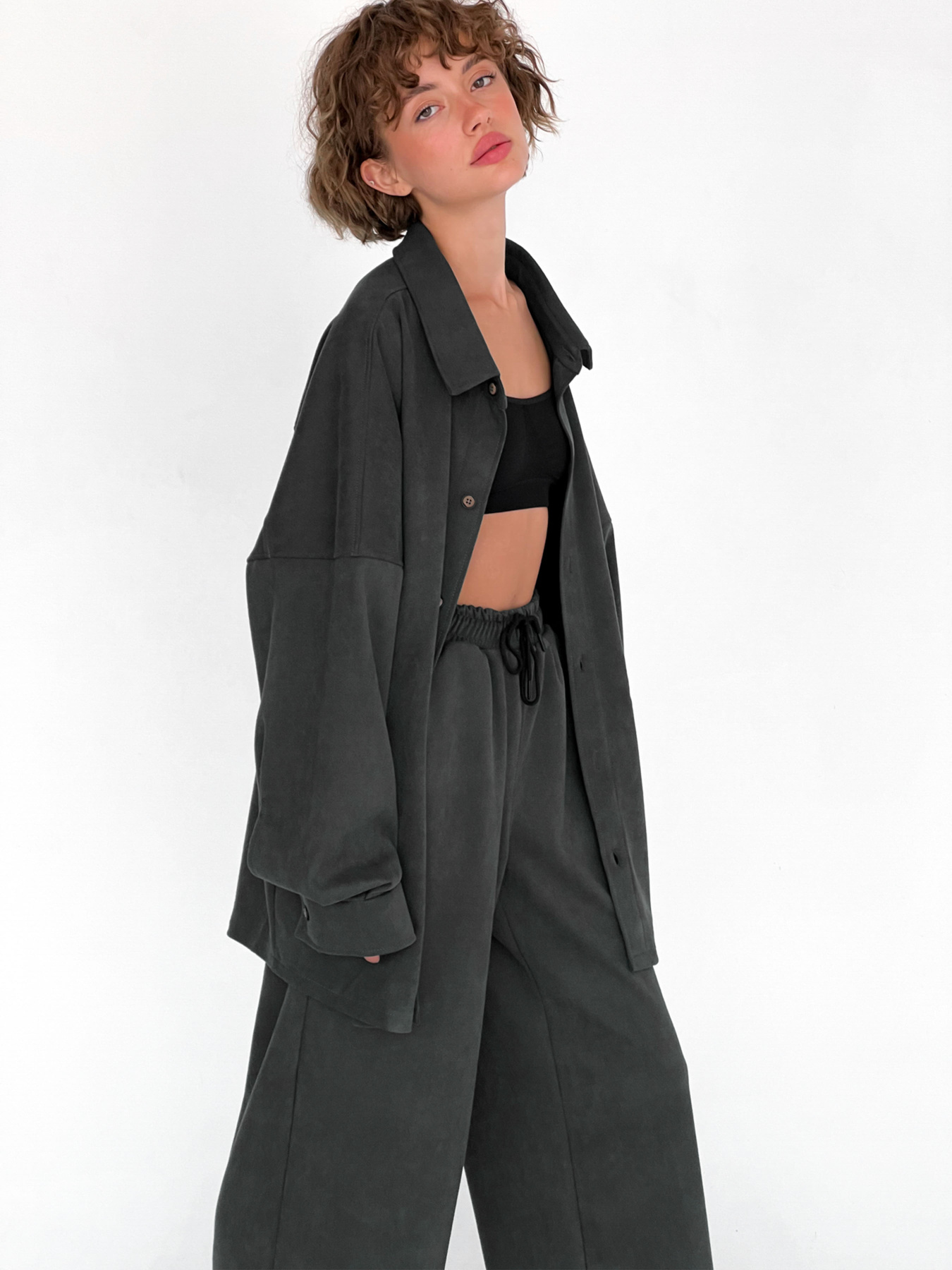 Сорочка повсякденна IJ модель ij-sorochka-zamsh-grafit Фото