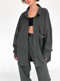 Сорочка повсякденна IJ модель ij-sorochka-zamsh-grafit Фото