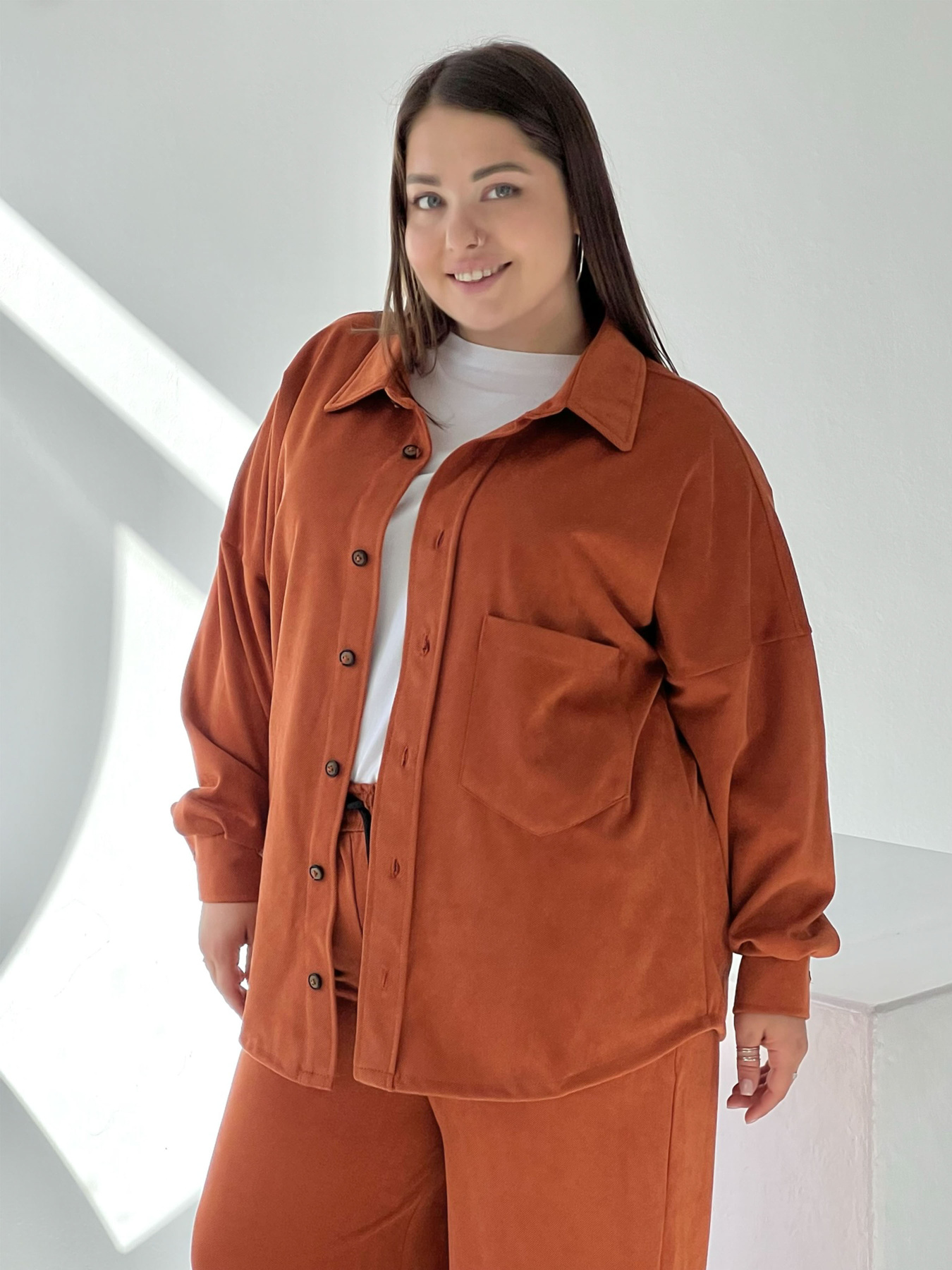 Сорочка повсякденна IJ модель ij-sorochka-zamsh-cegla Фото